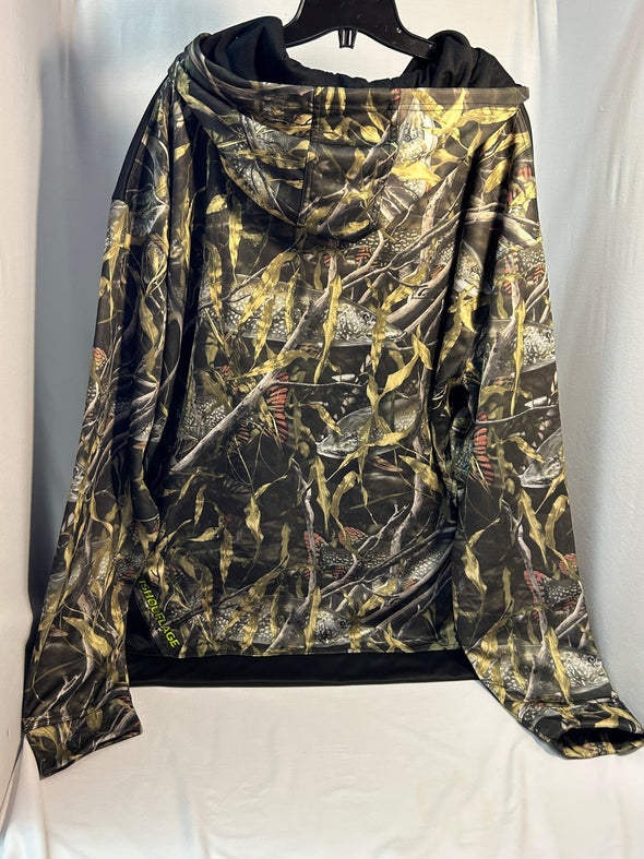 Casual Camo Fishing Hoodie, 100% Polyester, 3X, NEW