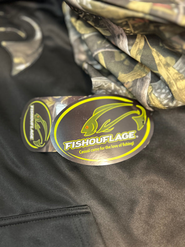 Casual Camo Fishing Hoodie, 100% Polyester, 3X, NEW