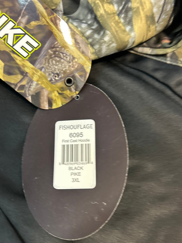 Casual Camo Fishing Hoodie, 100% Polyester, 3X, NEW