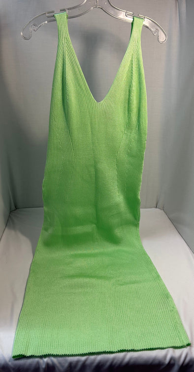 Ladies Stretch Knit Dress, Lime Green, Size XL