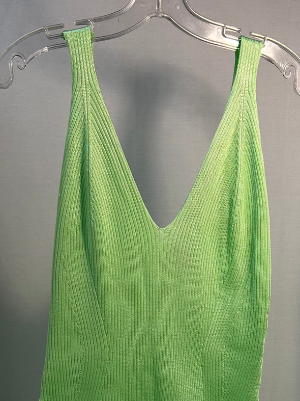 Ladies Stretch Knit Dress, Lime Green, Size XL