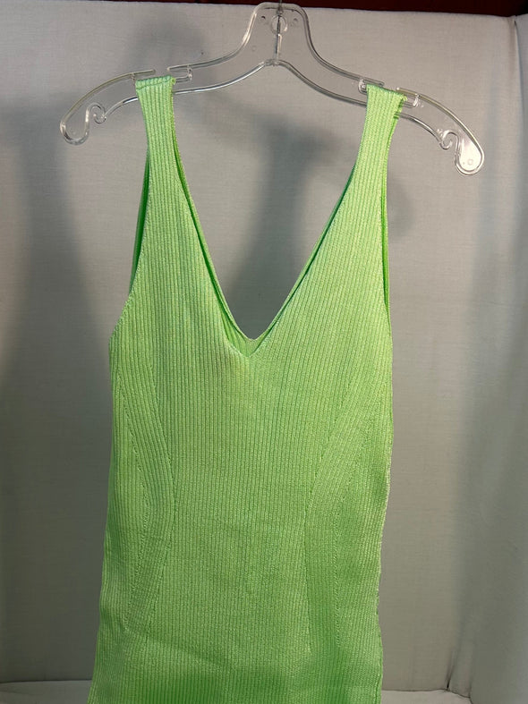 Ladies Stretch Knit Dress, Lime Green, Size XL
