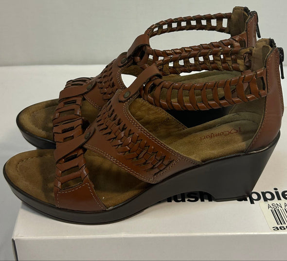 Ladies 2.5" Heel Clogs, Brown, Size 8, Leather Upper