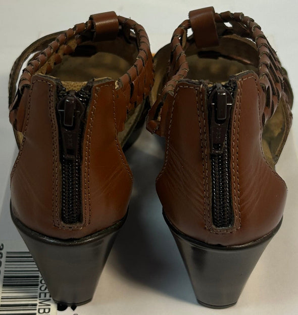 Ladies 2.5" Heel Clogs, Brown, Size 8, Leather Upper