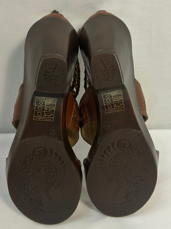 Ladies 2.5" Heel Clogs, Brown, Size 8, Leather Upper