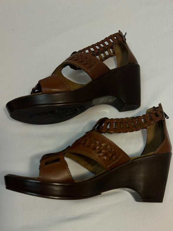 Ladies 2.5" Heel Clogs, Brown, Size 8, Leather Upper
