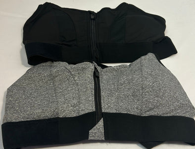 Two (2) Bras, Grey/Black, Size 2X