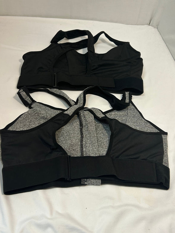 Two (2) Bras, Grey/Black, Size 2X