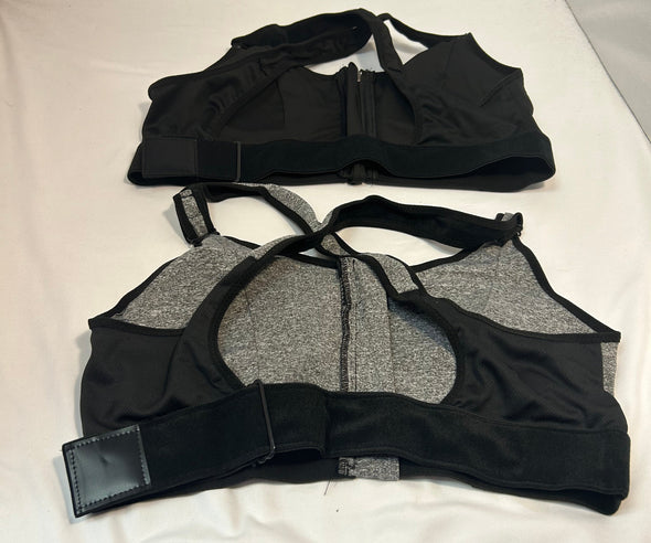 Two (2) Bras, Grey/Black, Size 2X