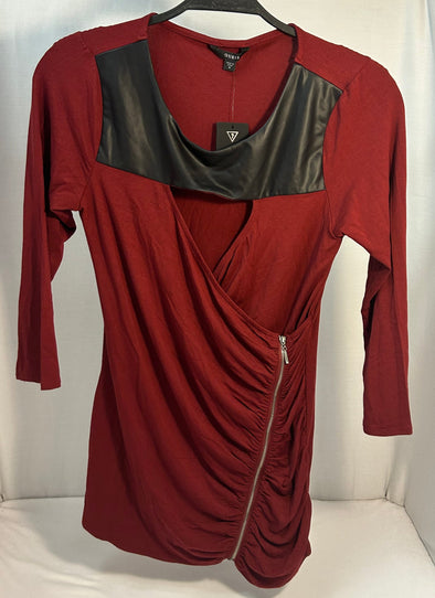 Ladies Long Sleeve Dress, Burgundy, Medium, NEW
