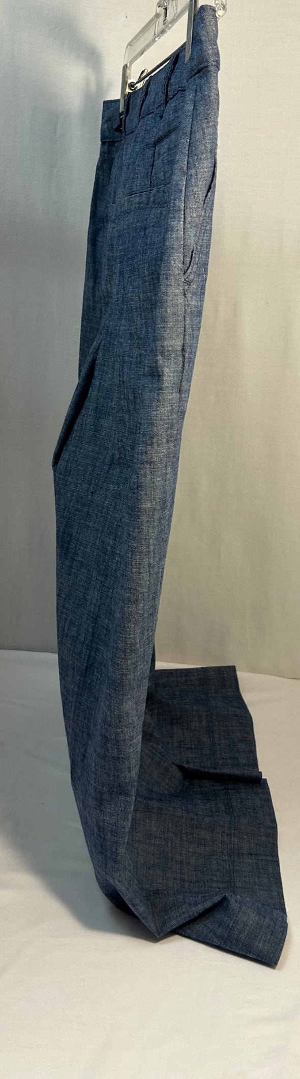 Ladies Wide Leg High Rise Pants, Blue Size 10, NEW