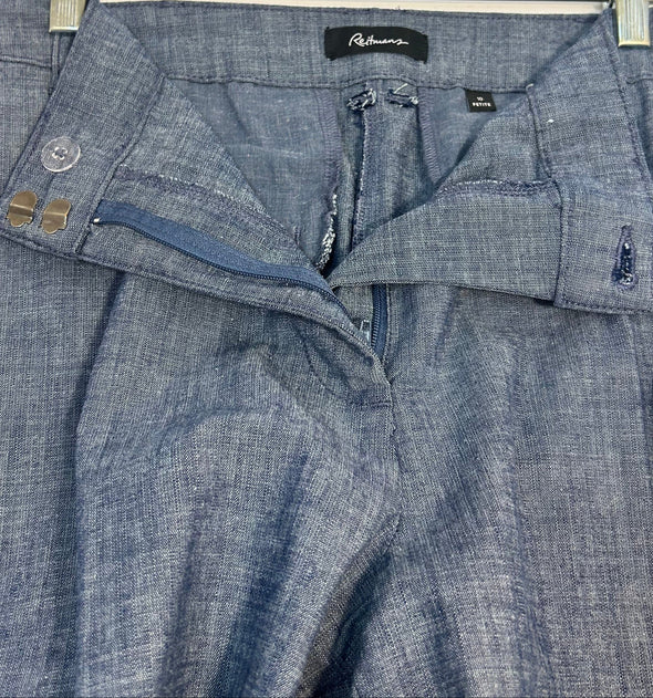 Ladies Wide Leg High Rise Pants, Blue Size 10, NEW