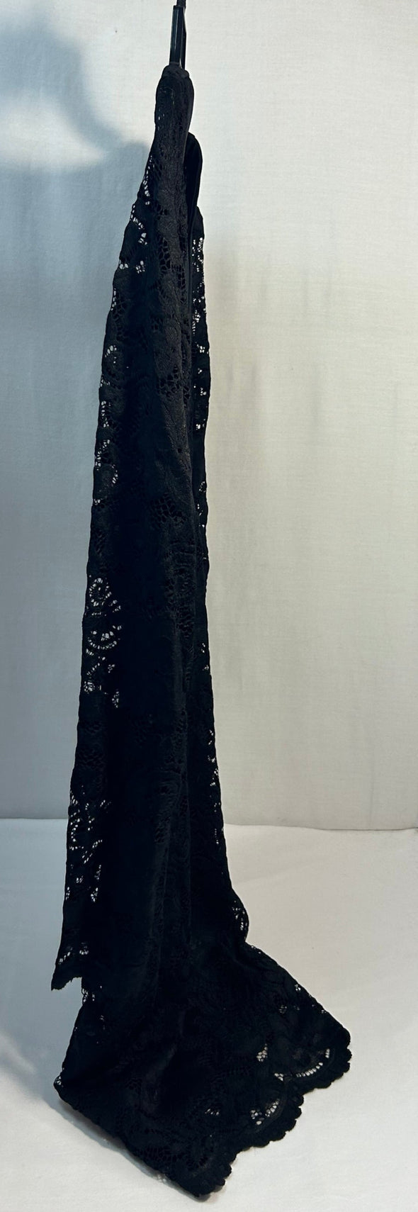 Long Sleeve, V-Neck Lace Dress, Black, Medium, NEW