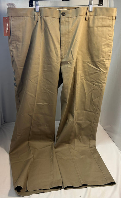 Men's Khaki Stretch Pants, Size 42/32, Cotton, NEW With Tags