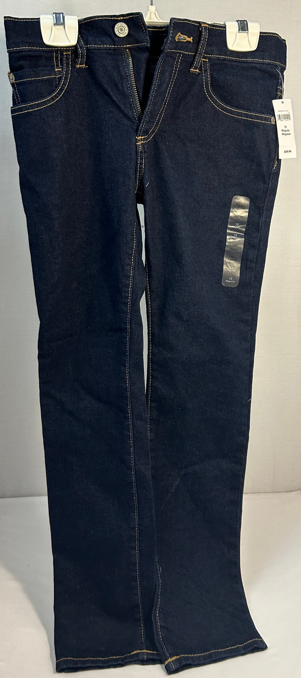 Youth Girl's Jeans, Size 12, Skinny Fit, Navy Denim