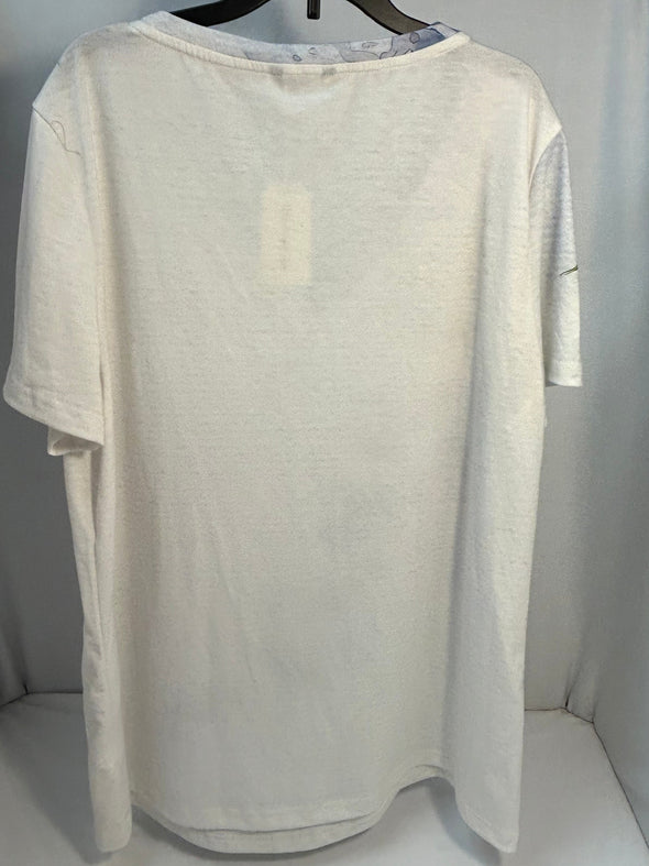 Women's Short Sleeve Mauve Floral Top, Size XXL, Synthetic