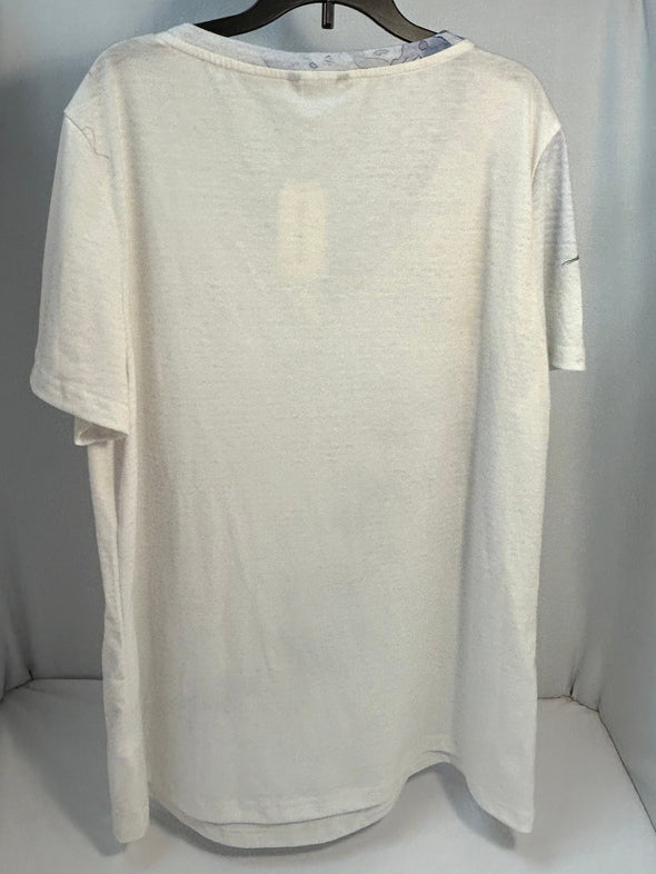 Women's Short Sleeve Mauve Floral Top, Size XXL, Synthetic