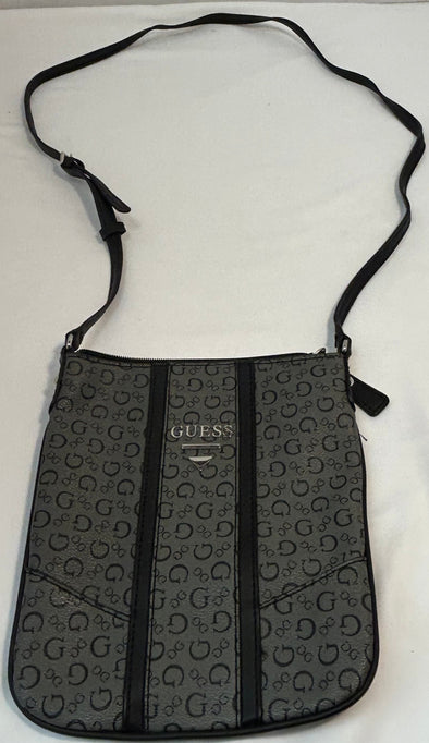Cross Body Purse, Grey/Black, 7" x 9" 48" Drop
