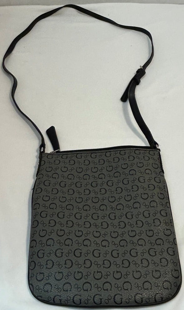 Cross Body Purse, Grey/Black, 7" x 9" 48" Drop