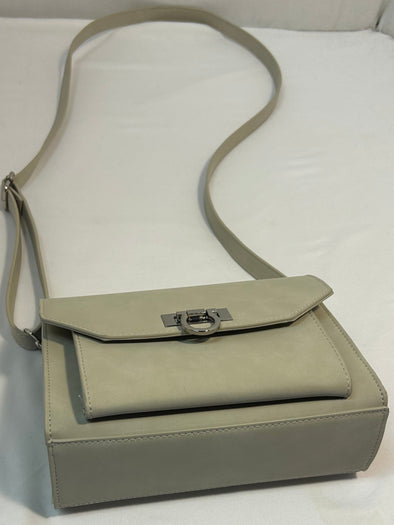 Cross Body Bag, Tan, RFID, 8.5" x 6.5", NEW