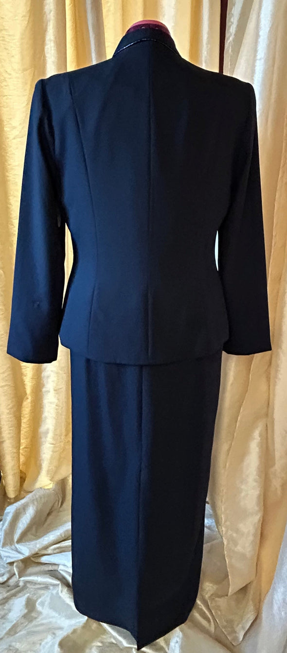 2-Piece Designer Brand Maxi Dress Jacket Ensemble, Size 16