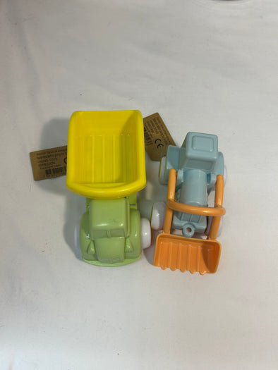 2 Plastic Toys, 3", Dump Truck & Loader