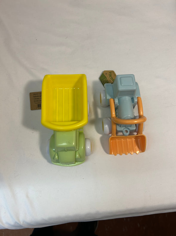 2 Plastic Toys, 3", Dump Truck & Loader