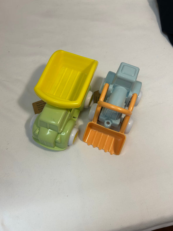 2 Plastic Toys, 3", Dump Truck & Loader