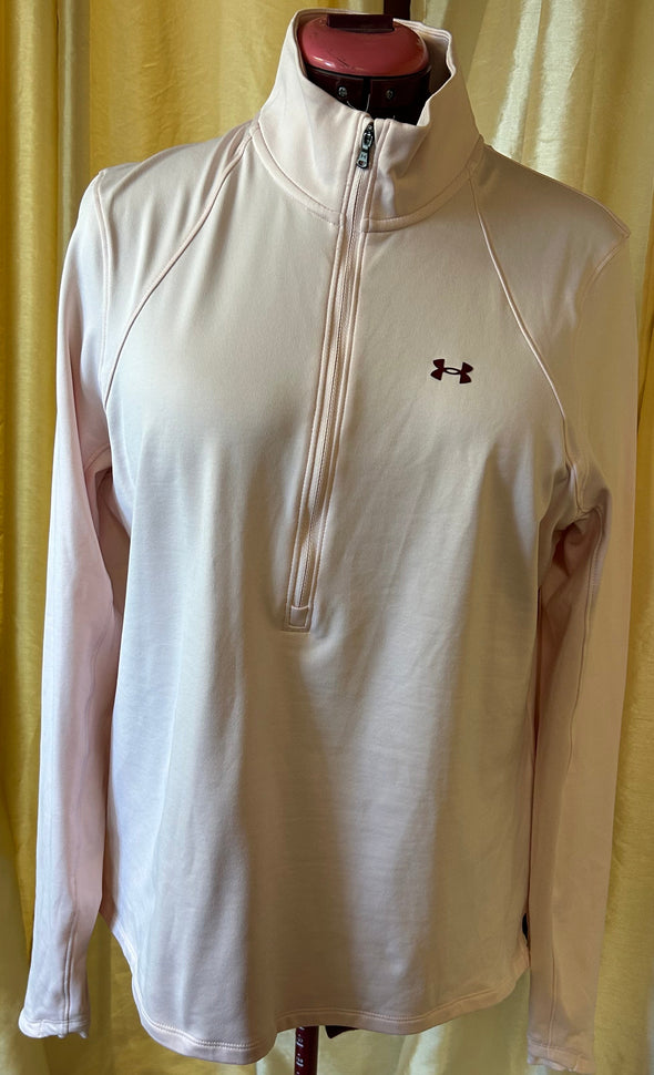 Mock Neck Raglan Sleeve Pullover, Pink, XL