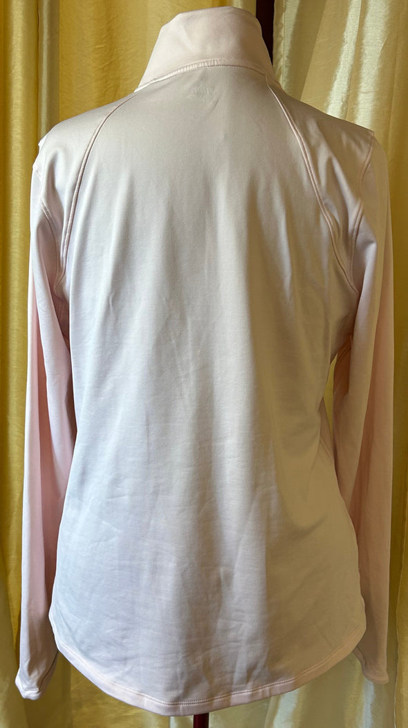 Mock Neck Raglan Sleeve Pullover, Pink, XL