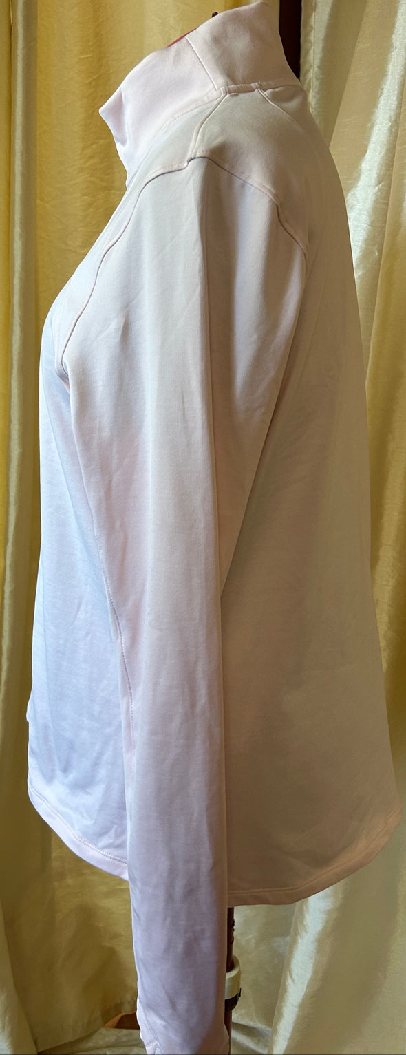 Mock Neck Raglan Sleeve Pullover, Pink, XL