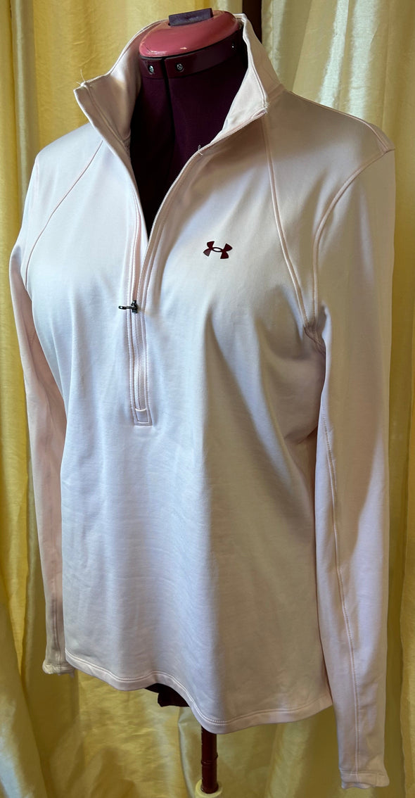 Mock Neck Raglan Sleeve Pullover, Pink, XL