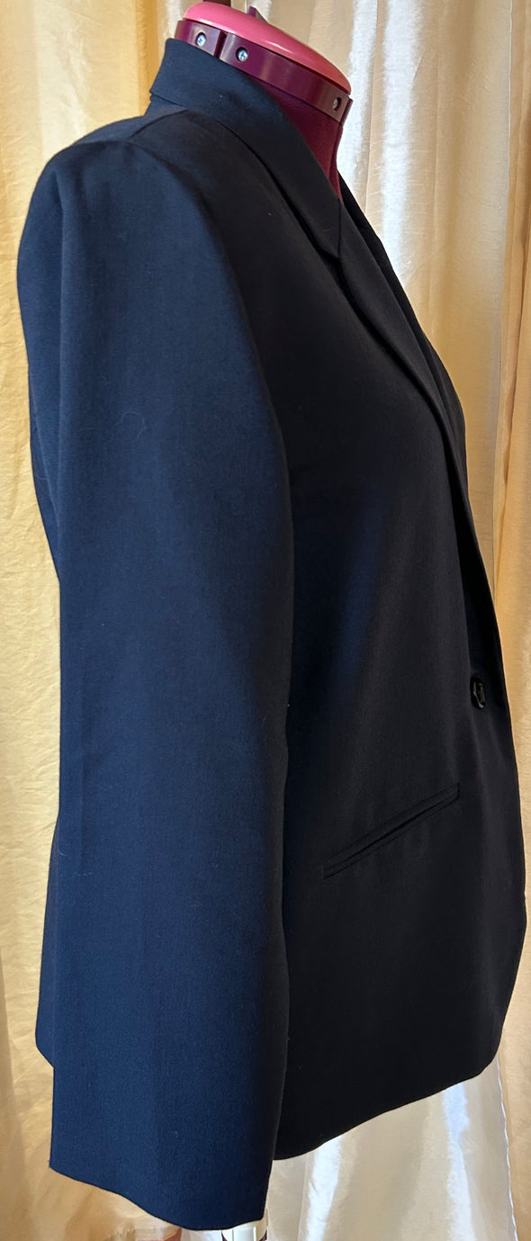 Ladies 1-Button Blazer, Black, 16P, NEW