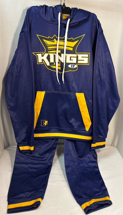2-Piece Hoodie/Pants Set, Royal/Yellow With Logo, Men's Large