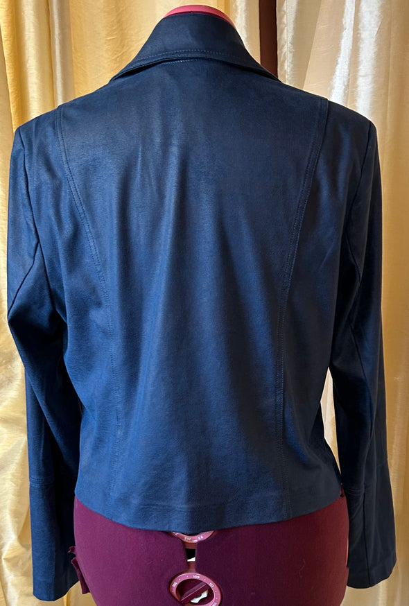 Crop Jacket, Canadian Design Brand, Split Collar, Faux Zipper, LG