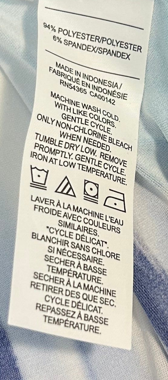 Long Sleeve Tunic Shirt, Blue, Petite Small, Poly/Spandex, NEW