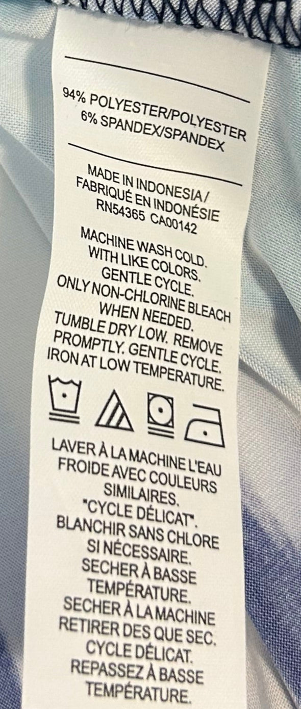 Long Sleeve Tunic Shirt, Blue, Petite Small, Poly/Spandex, NEW