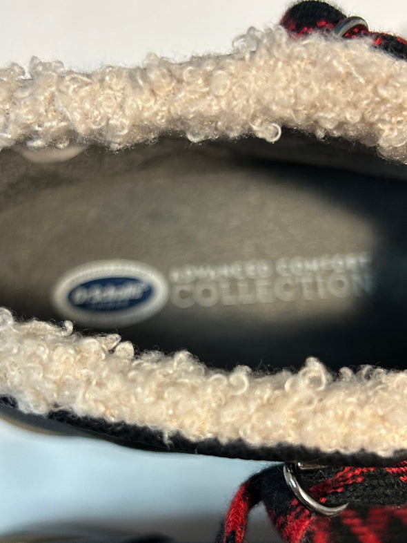 Ankle Lace Up Bootie, Hiking, With Faux Fur, Black, Size 8