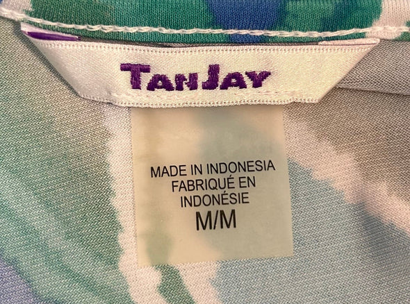 Long Sleeve Blouse, Geometric Mint, Medium,