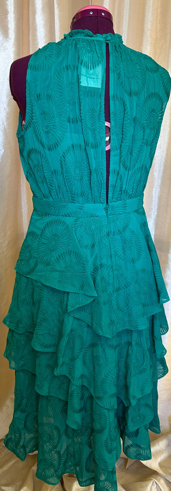 Sleeveless Designer Dress, Green, Size 4,