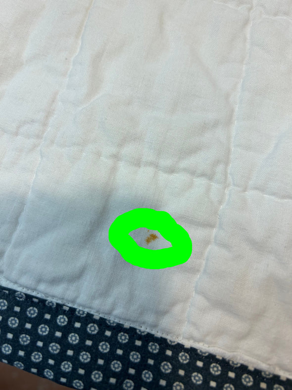 Handmade Quilt, Red/White, Small Stains, 57" x 82"