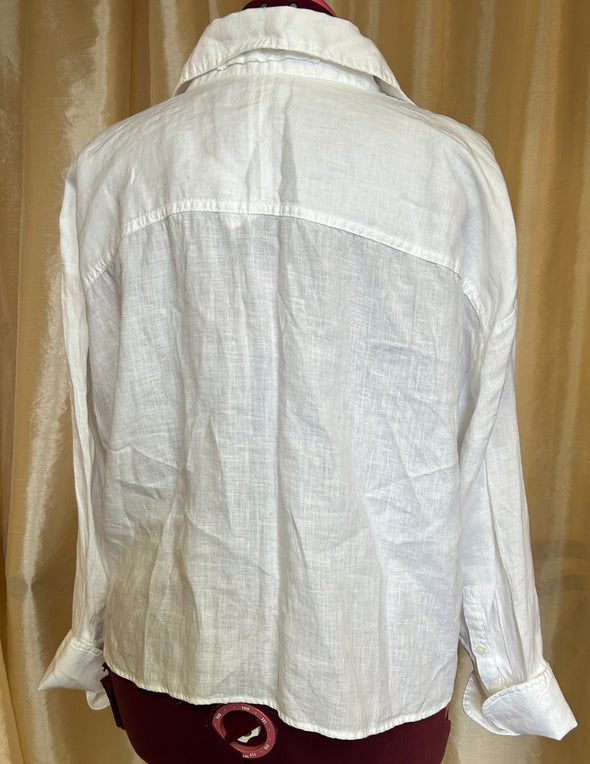 Ladies Long Sleeve Shirt/Blouse, Size XL, 100% Linen