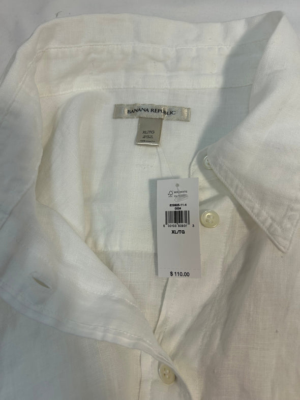 Ladies Long Sleeve Shirt/Blouse, Size XL, 100% Linen