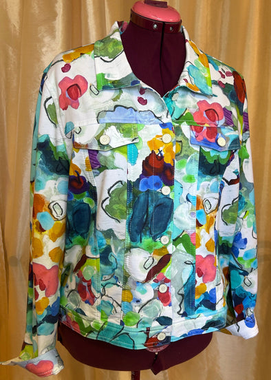 Ladies Designer Brand Multi Colour Bomber Jacket, XXL (fits Smaller)