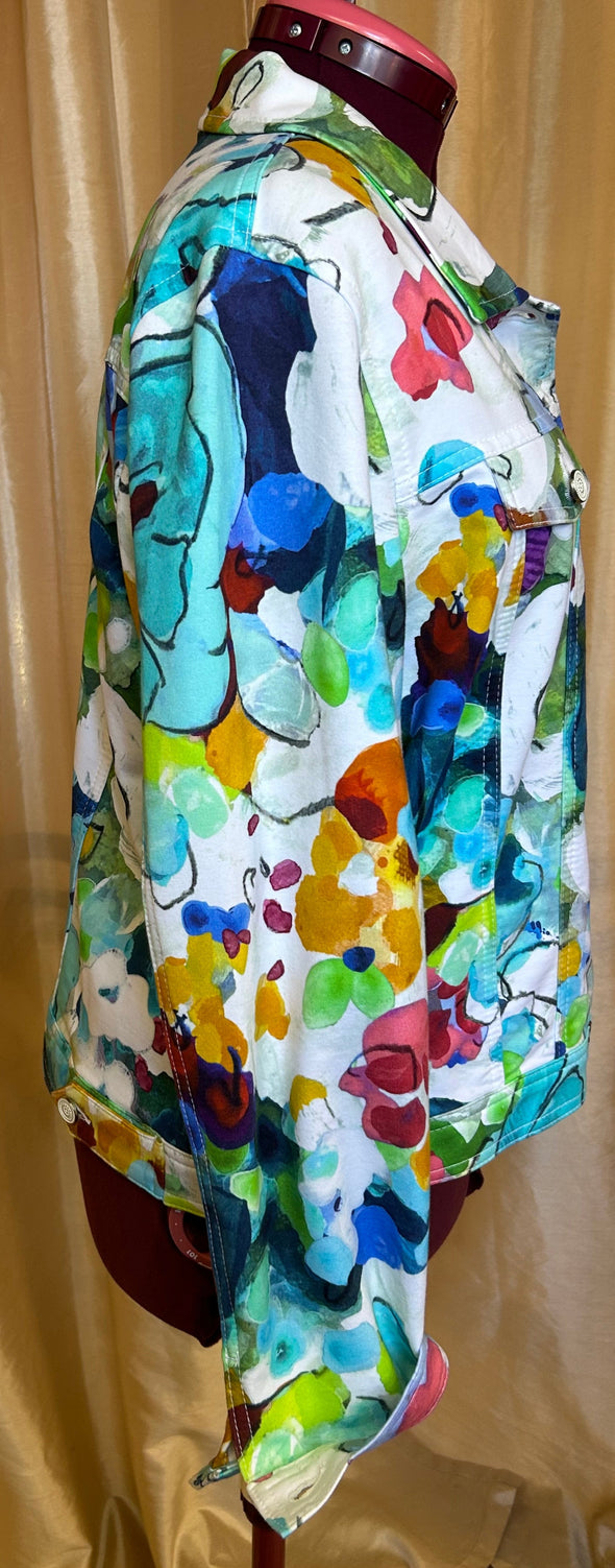 Ladies Designer Brand Multi Colour Bomber Jacket, XXL (fits Smaller)