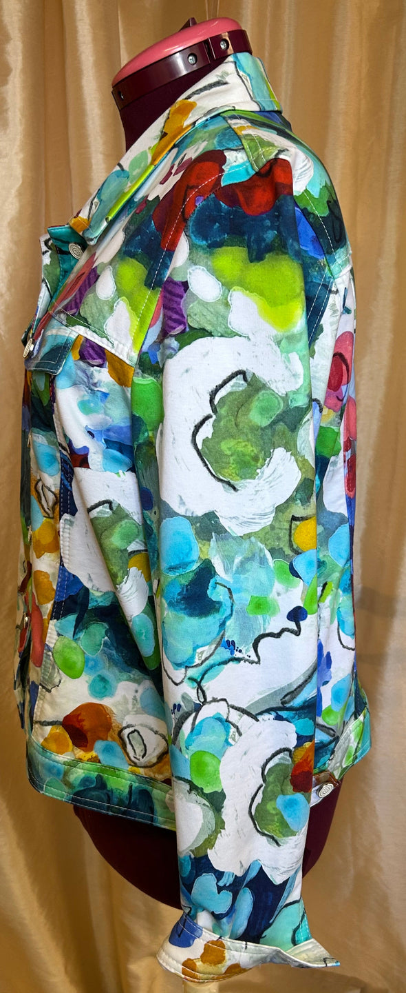 Ladies Designer Brand Multi Colour Bomber Jacket, XXL (fits Smaller)