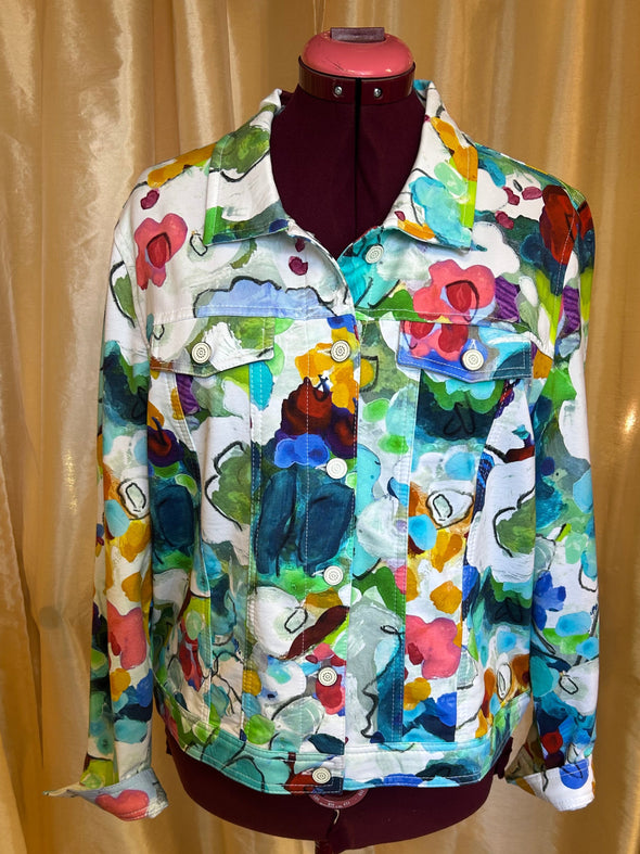 Ladies Designer Brand Multi Colour Bomber Jacket, XXL (fits Smaller)