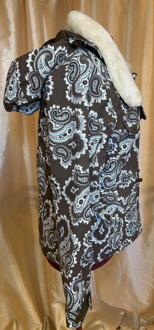 Ladies Ski/Board Jacket, Brown/White, Medium, Poly/Nylon