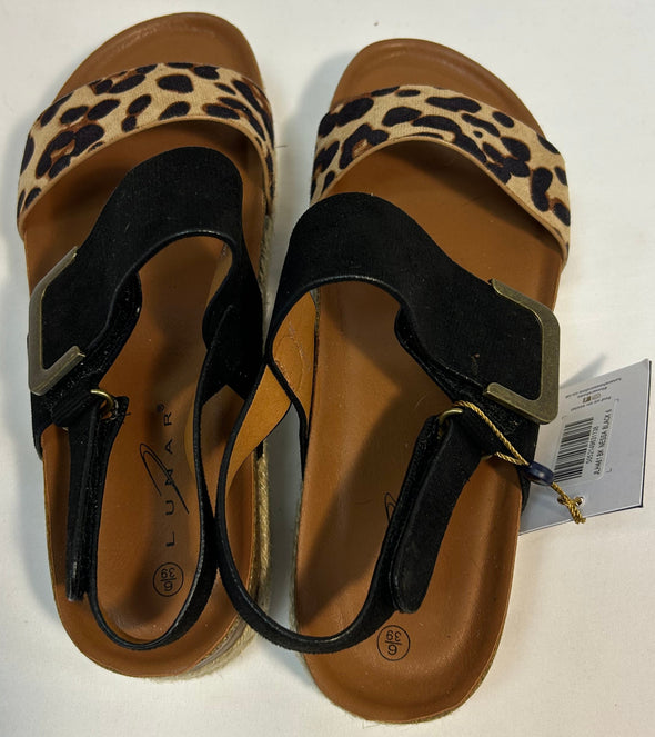 2" Wedge Sandals, Leopard Print/Black, Size 39