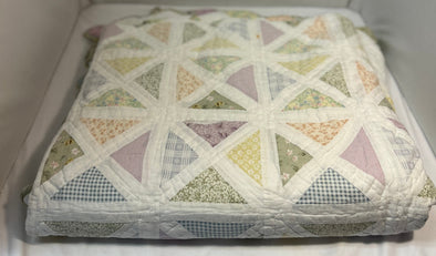 Handmade Quilt, Multi Colour, 86" x 88", Very Good Condition